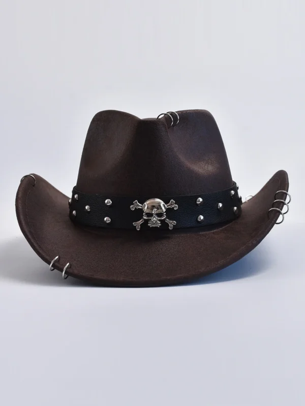 Faux Leather Vintage Western Cowboy Hat For Men Gentleman Jazz Hats Panama Cowgirl Hat Sombrero Hombre - Image 6