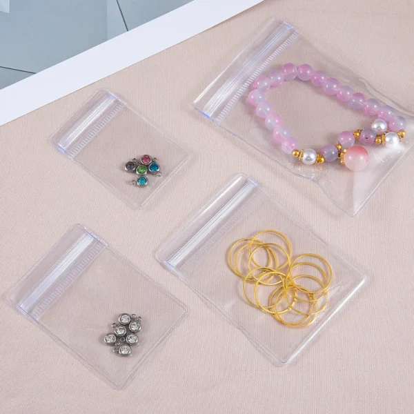 20Pcs Transparent Jewelry Pouches Anti-Oxidation Zip Lock Storage Bags for Earring Necklace Bracelet DIY Display Packaging