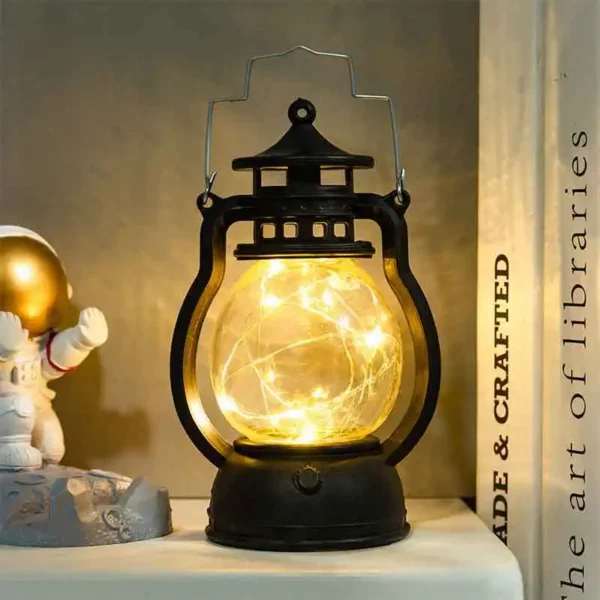 Led Lantern Retro Night Light Decoration Lantern Halloween Vintage Castle Hanging LED Light Retro Hanging Candle Holder Lantern - Image 3