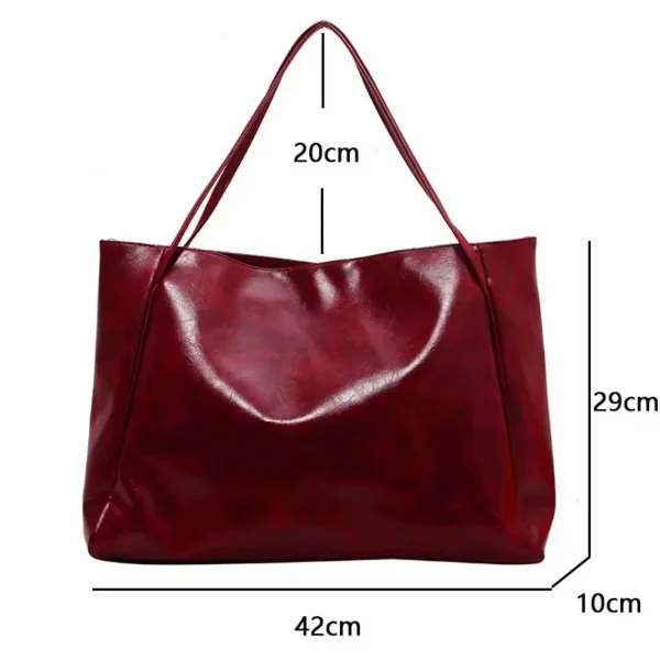 Women Tote Bag Fashion Underarm Pouch Large Capacity Soft Pu Leather Shoulder Bag Retro Crossbody Bag Casual Portable BucketBags - Image 6