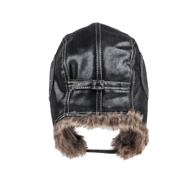 Winter Ushanka Hat Men Women's Pilot Aviator Bomber Trapper Hat Faux Fur Leather Snow Cap with Ear Flaps Pilot Winter Bomber Hat - Image 4