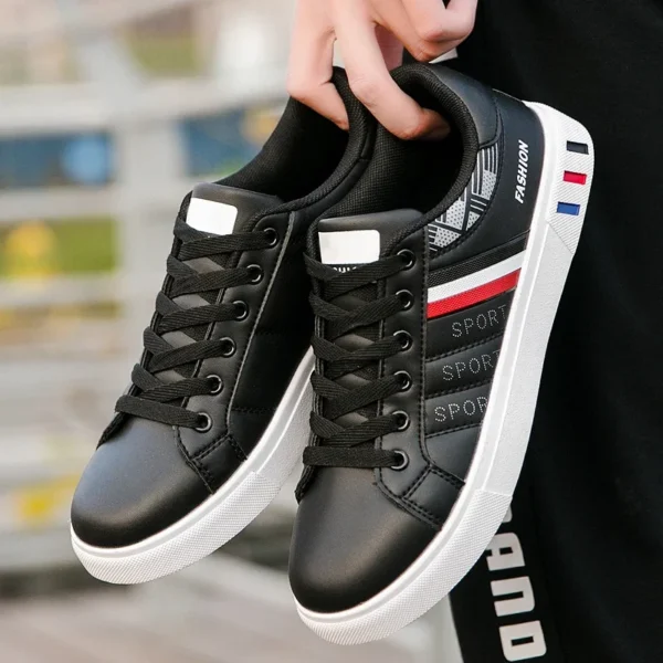 2024 Mens Casual Sneakers New Fashion Lace-up White Shoes Student Comfort Sports Plus Size Vulcanized Shoes Zapatillas De Hombre - Image 2