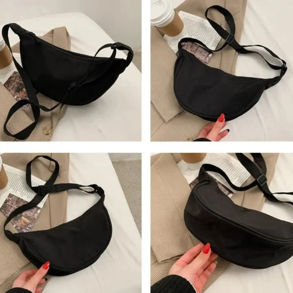 Women Shoulder Bags Solid Color Nylon Dumpling Messenger Bag 2023 New Trendy Lightweight Large Capacity Underarm Bag - Image 6