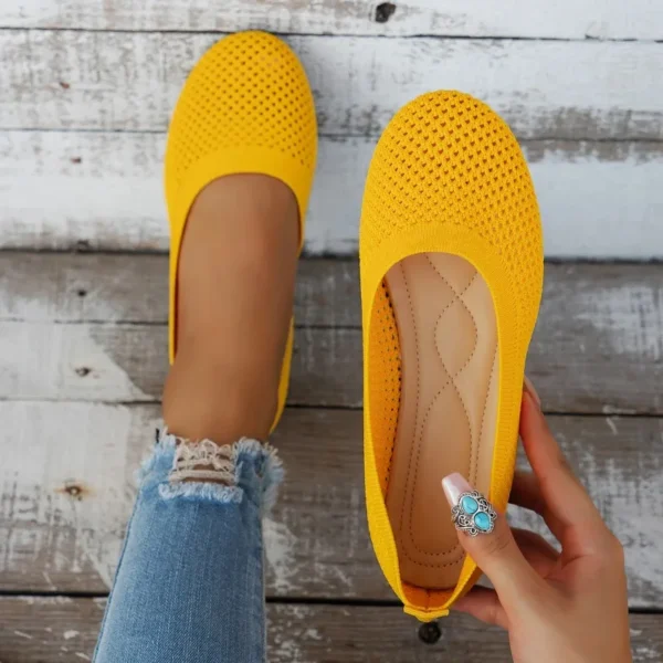 Flat sole single shoe women's 2024 spring/summer/autumn new mesh fabric shallow mouth soft sole breathable women's shoes - Image 5