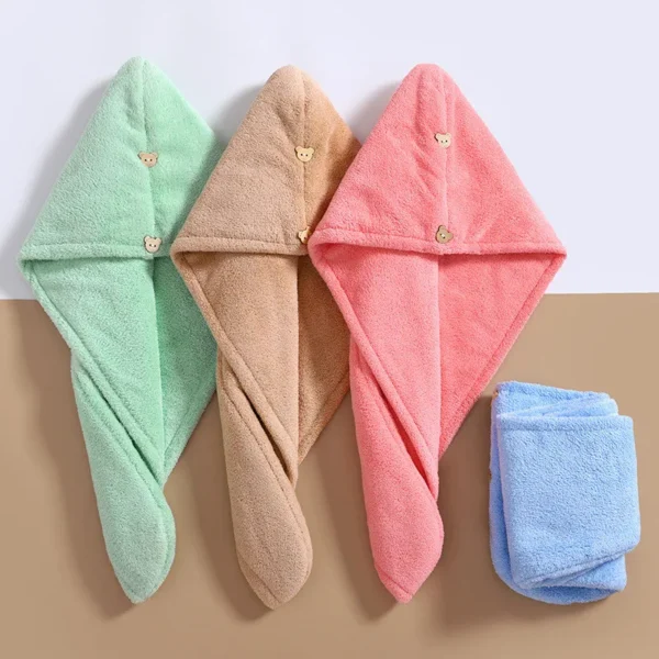 10Pcs Quick Dry Hair Quick Drying Microfiber Towels Bathroom Bathroom Accessories Nursing Cap With Buckle Sauna Spa Towel Bath - Image 2