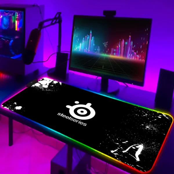 Rgb Mouse Pad Xxl Steelseries Laptop Mat Gaming Mousepad Backlit Keyboard Gamer Girl Table Pads Deskpad Mausepad Cs Go - Image 3