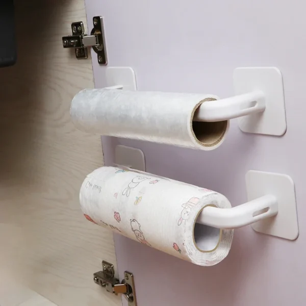 1/2pcs Adhesive Toilet Roll Paper Holder Organizer Wall Mount Storage Stand Kitchen Bathroom No Drill Tissue Towel Dispenser - Image 5