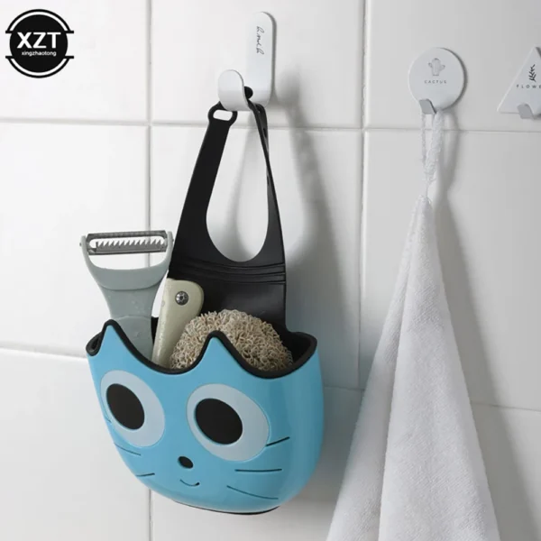 1Pcs Cute Sink Faucet Sponge Holder Ajustable Hanging Storage Basket for Soap Sponge Shelf Kitchen Bathroom Organzier Bag - Image 6