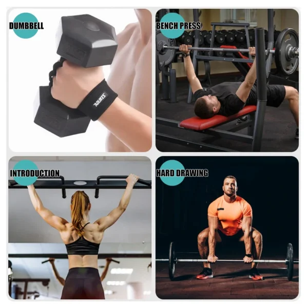 1Pair Weight Lifting Fitness Gloves With Wrist Wraps Silicone Gel Full Palm Protection Gym Workout Glove Power Lifting Equipment - Image 5