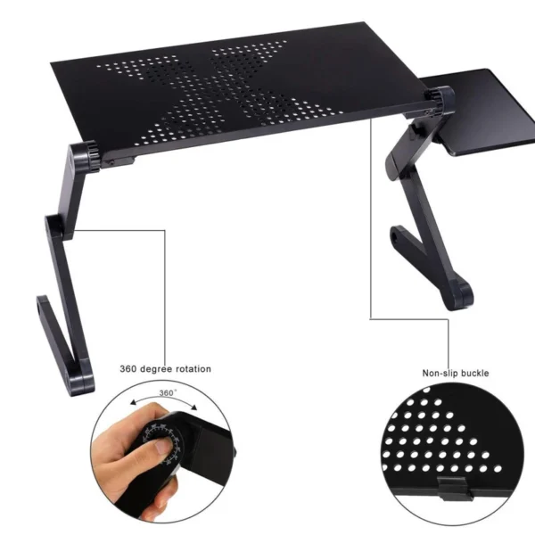 Adjustable Laptop Desk Ergonomic Portable TV Bed Lapdesk Tray PC Table Stand Notebook Table Sofa Desk Stand With Mouse Pad - Image 5