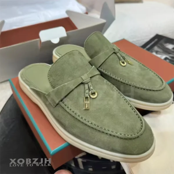 Top Quality Suede Leather Women's Loafers 2023 Summer Slip-on Causal Moccasin Shoes Comfortable Sneaker Lazy Flat Shoes for Men - Image 4