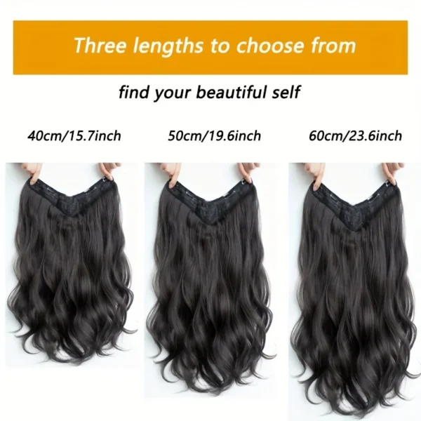 Invisible Long Wave Synthetic Hair Extensions - Fuller Hair Look, Natural-Looking Hair Strands - Confident Hairstyle Design - Image 3