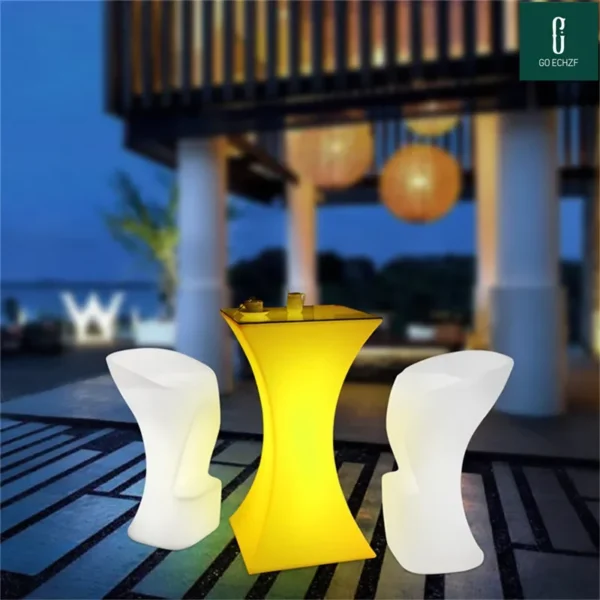 BarTable Rechargeable LED Luminous Cocktail Table Waterproof IP54 Bar Set KTV Disco Party Supply - Image 3