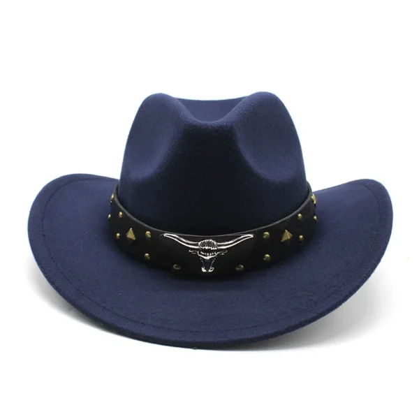 New Women's Men's Wool Western Cowboy Hat For Gentleman Lady Winter Autumn Jazz Cowgirl Cloche Sombrero Caps 2 Big Size - Image 5