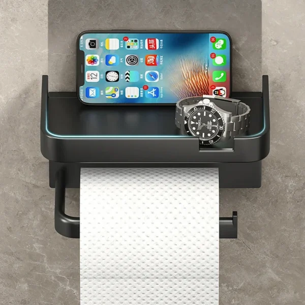 Toilet Paper Holder Plastic Storage Rack Kitchen Towel Placement of seasoning bottles Bathroom Wall Roll of Paper Phone Storage - Image 4