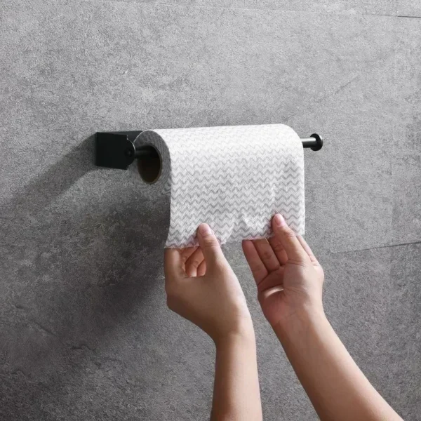 Stainless Steel Paper Towel Holder Self Adhesive Kitchen Roll Paper Holder No Punching Kitchen Bathroom Lengthen Storage Rack - Image 3