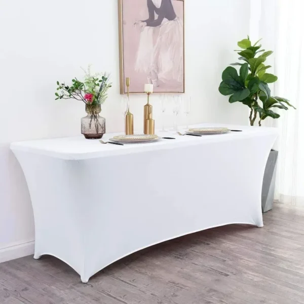 6FT 8FTSpandex Tablecloth High Stretch Wedding Hotel Birthday Table Cover for 4ft 5ft 6ft 8ft Folding Table Cocktail Tablecloth - Image 3