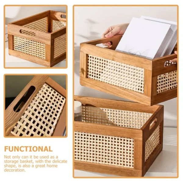 Decorative Basket Book Storage Woven Baskets For Storage Basket Organizing Nursery Bedroom Rattan Bathroom - Image 3