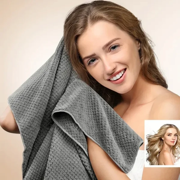 Microfiber Hair Towel Extra Large Wrap Quick Dry Hair Towel Wrap With Elastic Band , Ultra Absorbent Soft Hair Towel Wrap Turban - Image 6