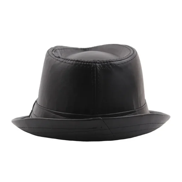 PU Leather Gift Fedoras  for Middle-aged and Elderly Autumn and Winter Outdoor Leisure Gentlemen Jazz Hat for Men Panama Hat - Image 3