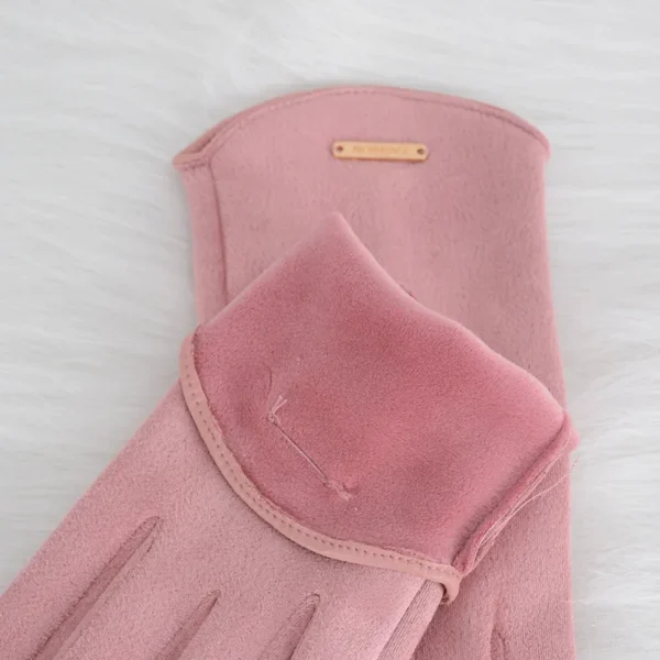 Women Autumn Winter Keep Warm Touch Screen Thin  Solid Simple Gloves Cycling Drive Suede Fabric Elegant Windproof - Image 3