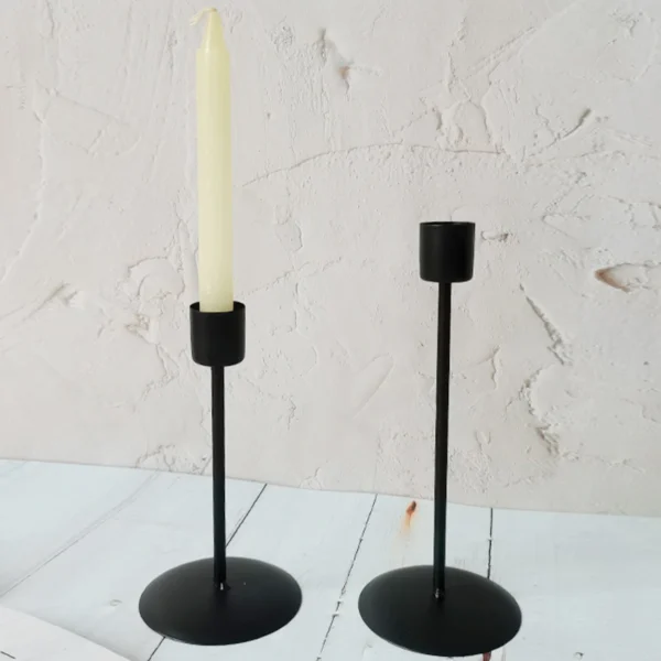 Candle Holder 2Pcs Metal Candlestick Holder for Taper Candle Decorative Black Candle Holder for Home Decor Wedding Dinning Party - Image 5