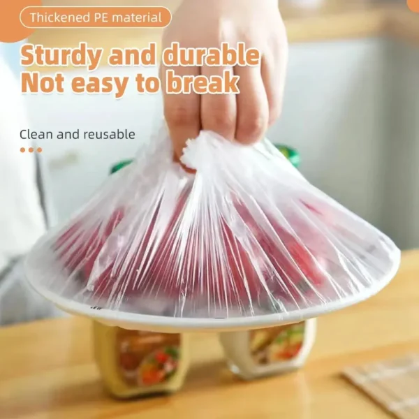 50/100/200pcs Disposable Food Cover Food Grade Fresh-keeping Plastic Bags Vegetable Fruit Bowl Cover Kitchen Storage Accessories - Image 4