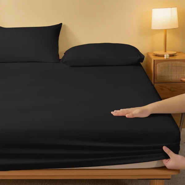 1 piece of solid matte bedsheet, pure black bedspread for bedroom, bedding (excluding pillowcases) - Image 3