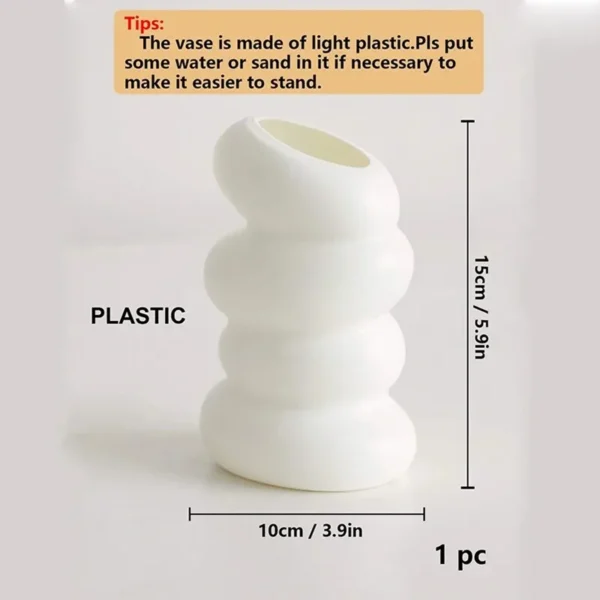 1PC Plastic Spiral White Vase Nordic Creative Flower Arrangement Container For Kitchen Living Bedroom Home Decoration Ornamen - Image 6