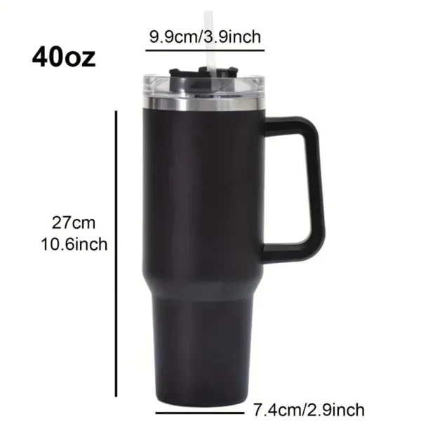 1200ML 304 Stainless Steel Insulated Water Bottle Thermal Coffee Car Cup Cold Hot Mugs Vacuum Flask With Handle Straw For Sport - Image 6