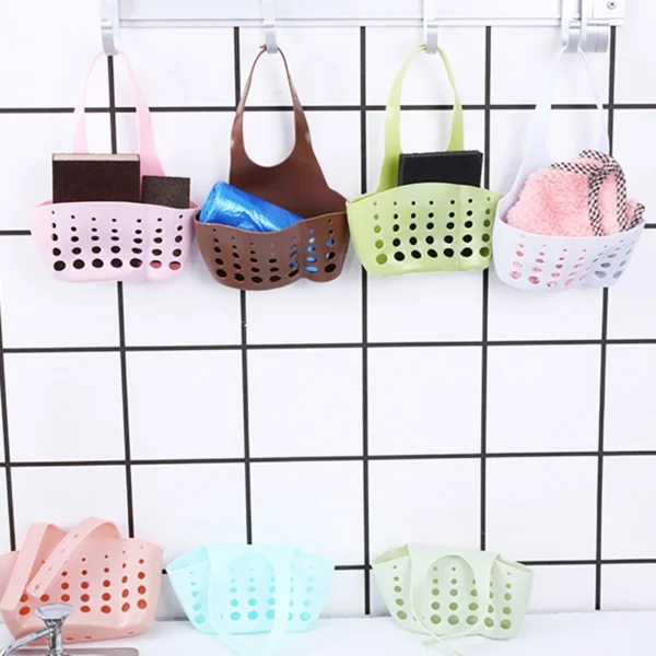 Adjustable Sink Storage Drain Basket Plastic Bag Useful Things For Kitchen Accessories Soap Sponge Hanging Organizer Storage - Image 3