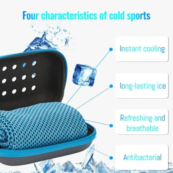 Quick Drying Cooling Towel Soft Breathable Chilly Sweat Absorption Cold Towel with Storage Box Sports Running Yoga Gym Club - Image 2