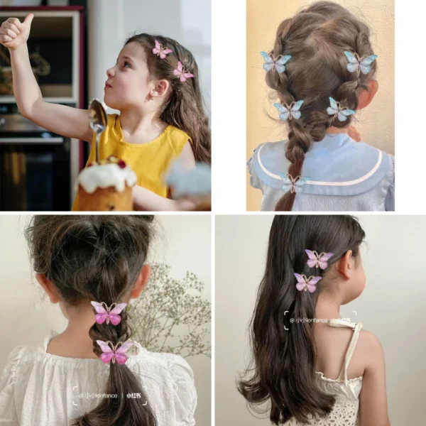 5PCS Cute Sweet Stereoscopic Color Gradient Baby Hairpins Kids Hair Clips Children Headwear Princess Barrette Girls Accessories - Image 4