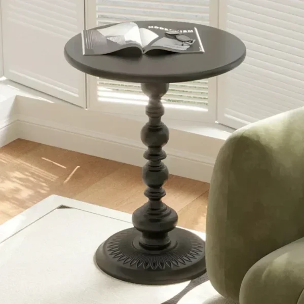 American Retro Iron Art Round Tea Table Vintage Metal Coffee Table Household Furniture for Living Room Sofa Corner Side Table - Image 3