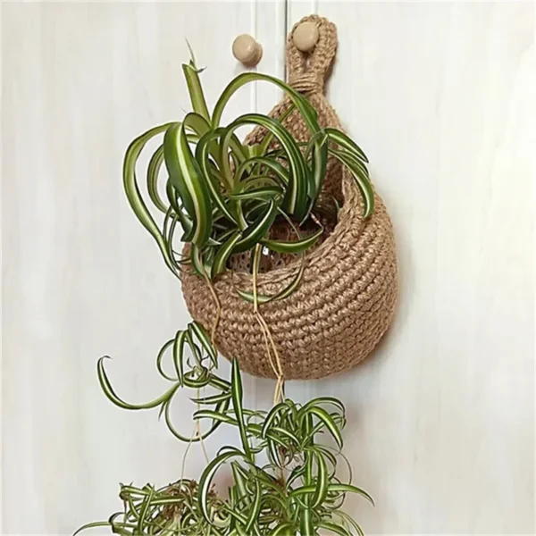 Wall-mounted Vegetable Basket Fruit and Sundry Basket Natural Wicker Weave Storage Basket Kitchen Storage Home Decoration - Image 3