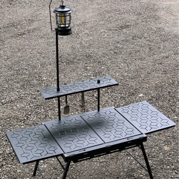 2024 Outdoor IGT Table Aluminum Alloy Two Unit Expansion Table Multi functional Blackening Lightweight Folding Table - Image 4