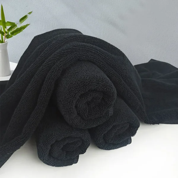 5/2 Pcs Microfiber Salon Towels Black for Hair Stylist Bleach Proof Hair Towel for home hotel beauty salon - Image 3