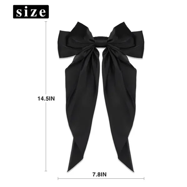 1/2Pcs Elegant Bow Ribbon Hair Clip Women Fashion Solid Bowknot Satin Hairpin Barrettes Girls Ponytail Clip Hair Accessories - Image 6