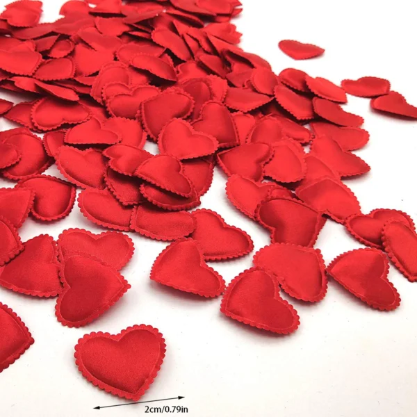 Valentine's Day 200Pcs Romantic Padded Fabric Throwing Petals Love Hearts for Table and Carpet Wedding Party Decoration - Image 6