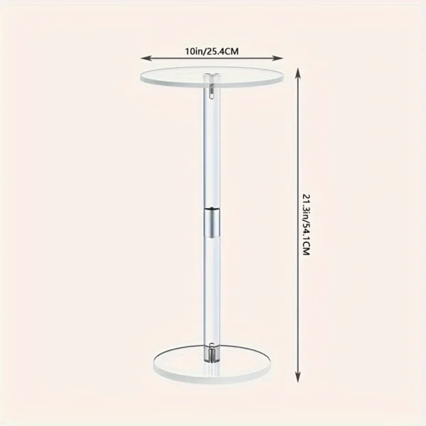 Small space acrylic beverage table, living room beverage side table/coffee table, circular easy to assemble - Image 2