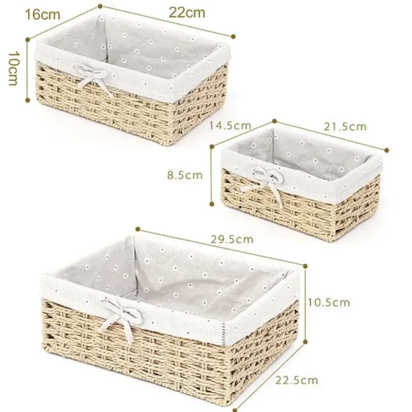 Sundries Box Sturdy Construction Good Load Capacity Fabric Multifunction Handmade Clothes Toys Rattan Storage Basket for Home - Image 6