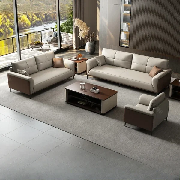 Designer Luxury Living Room Sofa Set Minimalist Beige Sectional Modern Nordic Sofas Puffs Double Canape Salon Home Furniture - Image 3